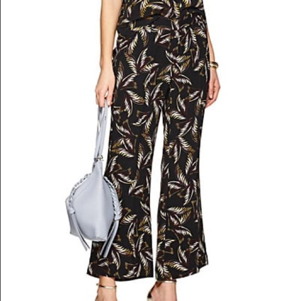 A.L.C Women's Felix Palm-Leaf-Print Silk Pants us6